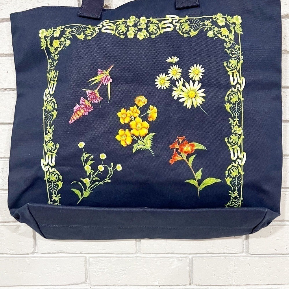 Agua Bendita x Target Navy Blue Floral Botanical Canvas Tote‎ Bag - Picture 6 of 8